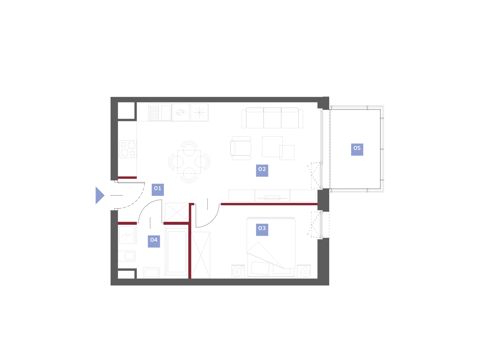 Plan 2 pok. 40m²