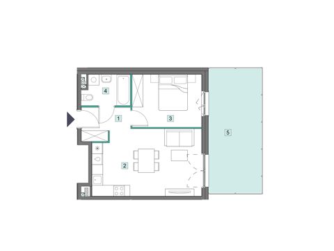 Plan 2 pok. 42m²