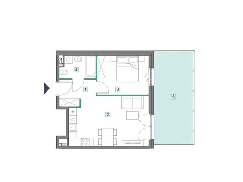 Plan 2 pok. 41m²