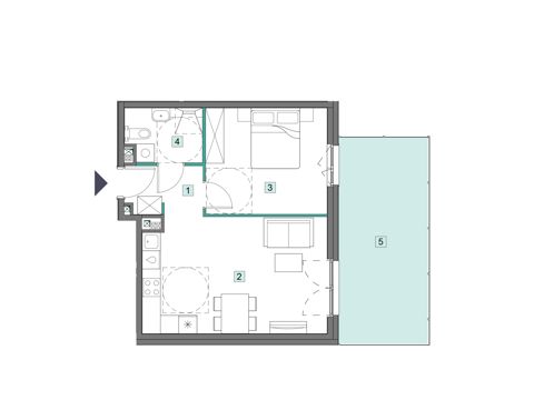 Plan 2 pok. 46m²
