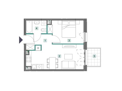Plan 2 pok. 36m²