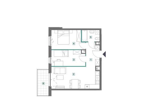Plan 3 pok. 52m²