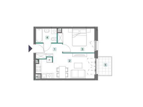 Plan 2 pok. 36m²