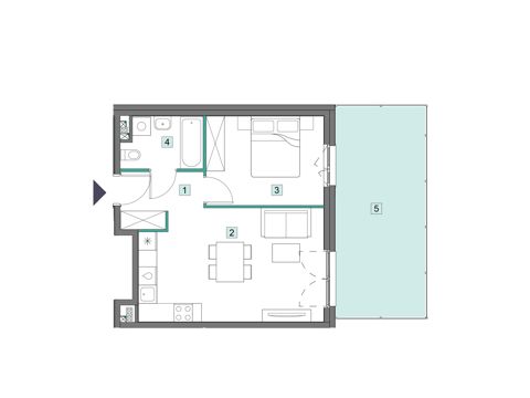 Plan 2 pok. 42m²