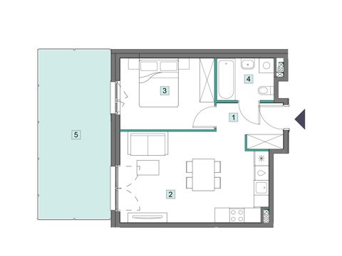 Plan 2 pok. 41m²