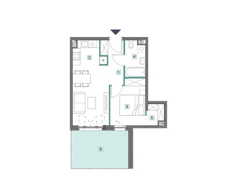 Plan 2 pok. 38m²