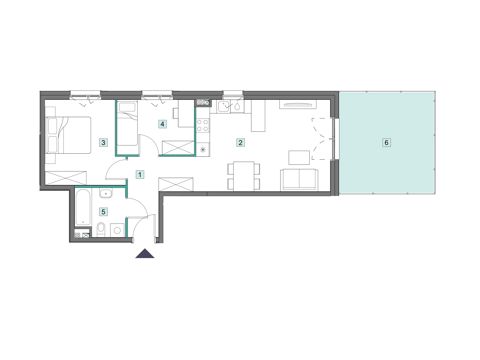 Plan 3 pok. 55m²