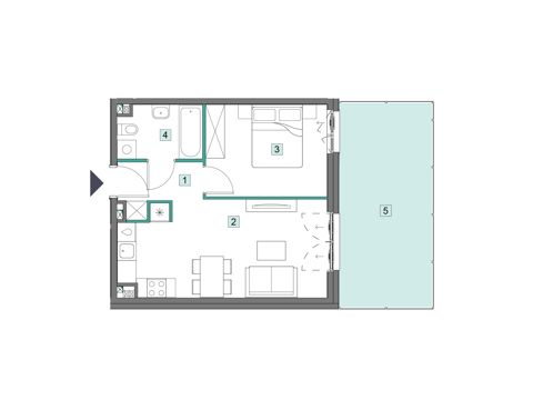 Plan 2 pok. 39m²