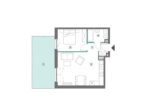Plan 2 pok. 46m²