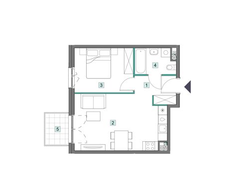 Plan 2 pok. 41m²
