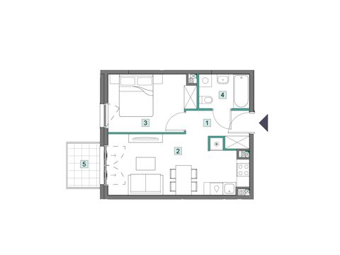 Plan 2 pok. 36m²