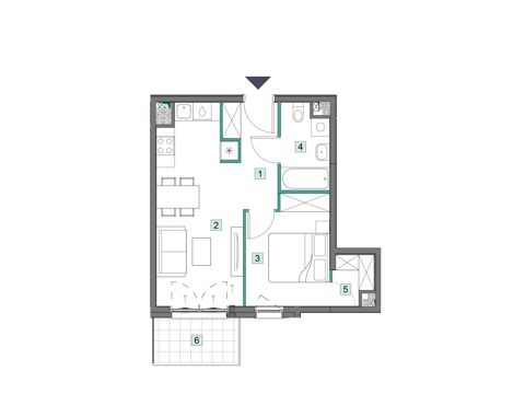 Plan 2 pok. 38m²