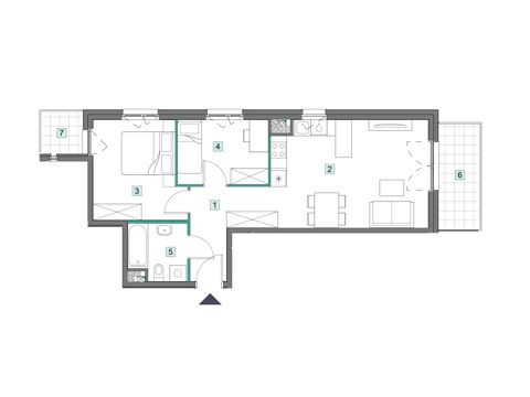 Plan 3 pok. 55m²