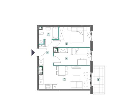 Plan 3 pok. 51m²
