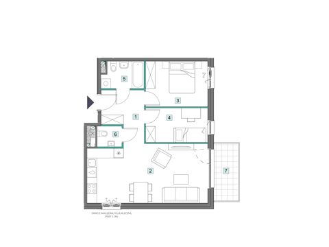 Plan 3 pok. 60m²