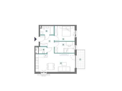 Plan 3 pok. 60m²