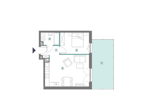 Plan 2 pok. 46m²
