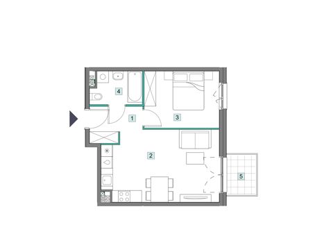 Plan 2 pok. 41m²