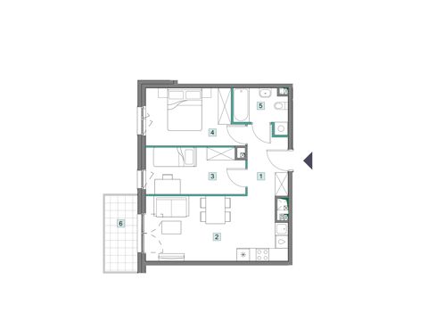 Plan 3 pok. 51m²