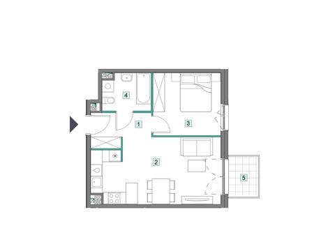 Plan 2 pok. 42m²