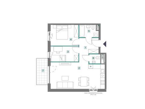 Plan 3 pok. 60m²
