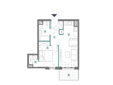 Plan 2 pok. 38m²