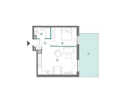 Plan 2 pok. 46m²