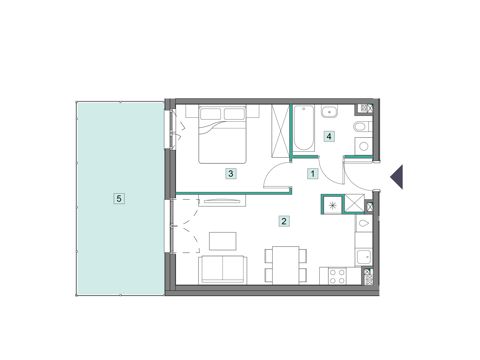 Plan 2 pok. 39m²