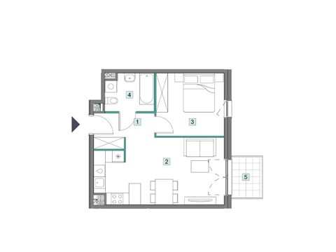 Plan 2 pok. 42m²