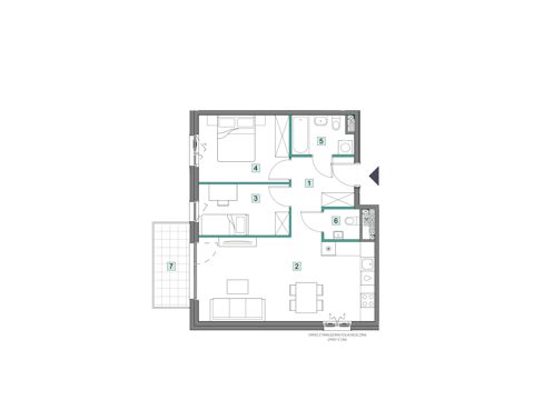 Plan 3 pok. 60m²