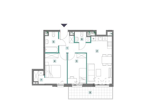 Plan 3 pok. 55m²
