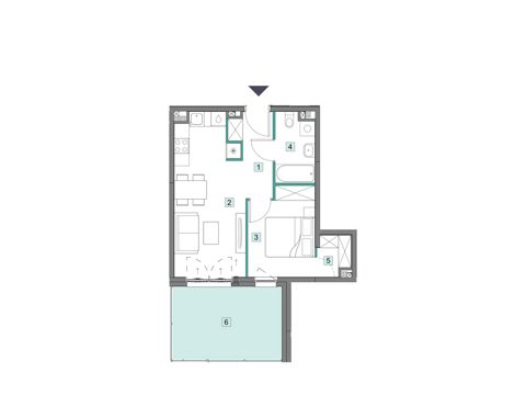 Plan 2 pok. 38m²