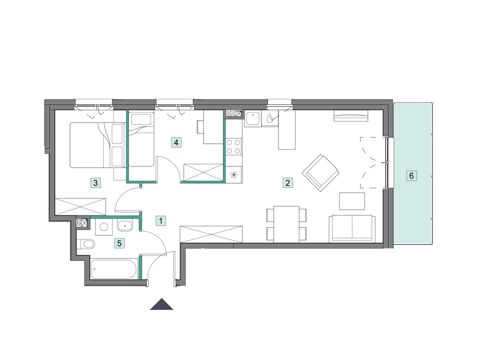 Plan 3 pok. 57m²