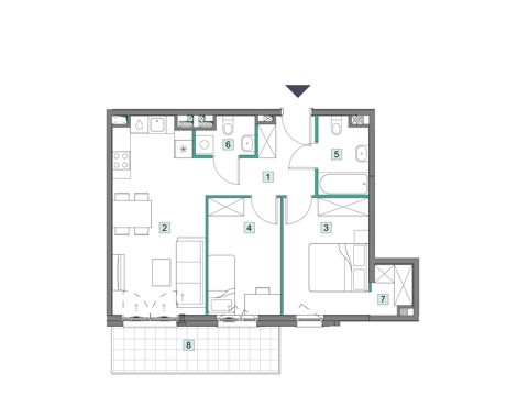 Plan 3 pok. 56m²