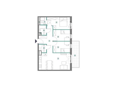 Plan 4 pok. 71m²