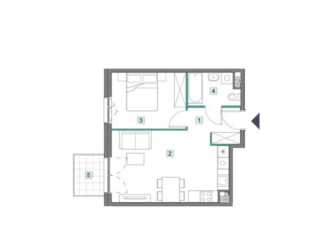 Plan 2 pok. 41m²