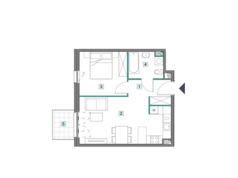 Plan 2 pok. 42m²