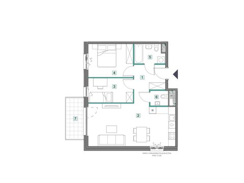 Plan 3 pok. 60m²
