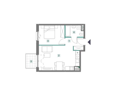 Plan 2 pok. 41m²