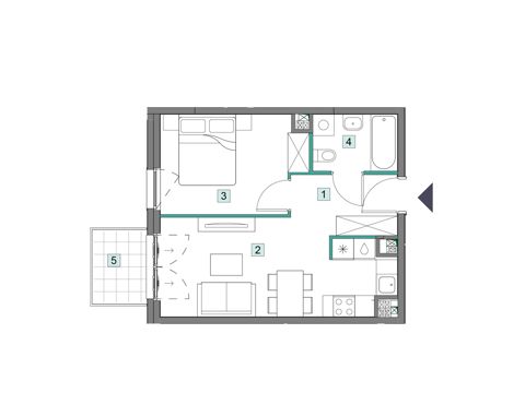 Plan 2 pok. 36m²