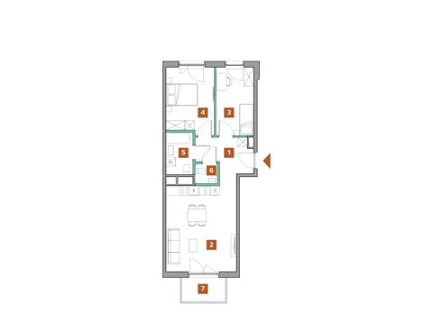 Plan 3 pok. 62m²