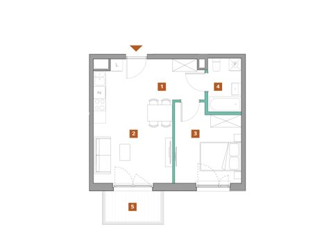Plan 2 pok. 42m²