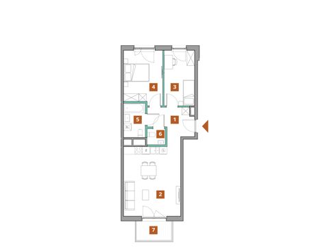 Plan 3 pok. 62m²