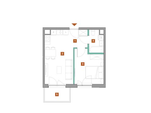Plan 2 pok. 38m²