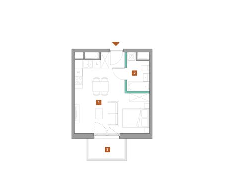 Plan 1 pok. 31m²