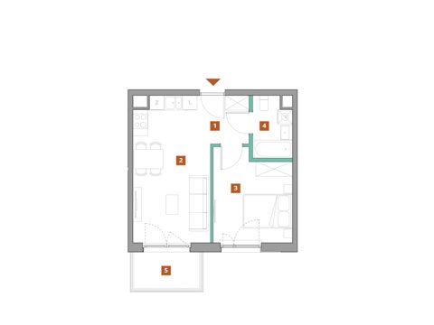 Plan 2 pok. 38m²