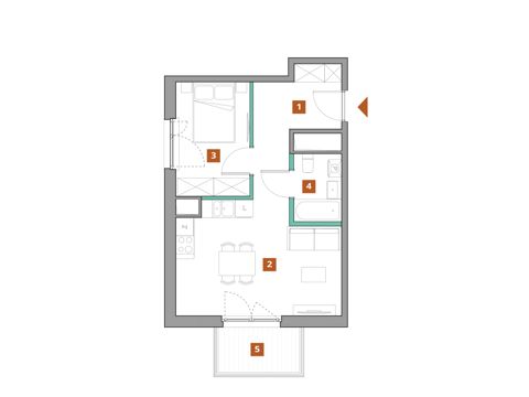 Plan 2 pok. 40m²