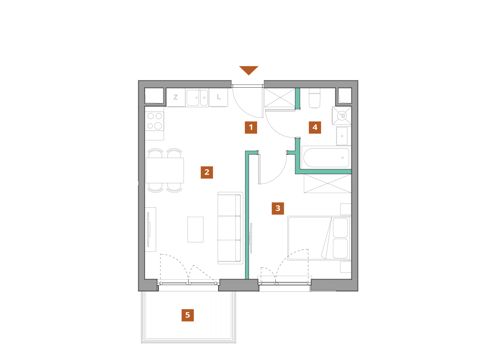 Plan 2 pok. 38m²