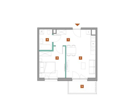 Plan 2 pok. 41m²
