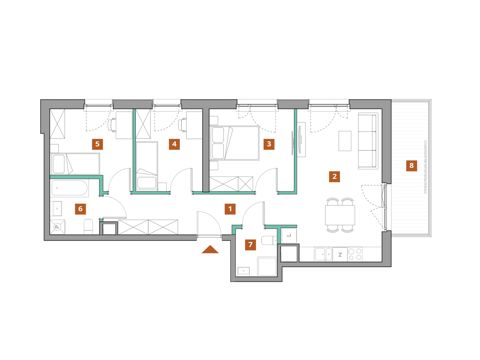 Plan 4 pok. 71m²